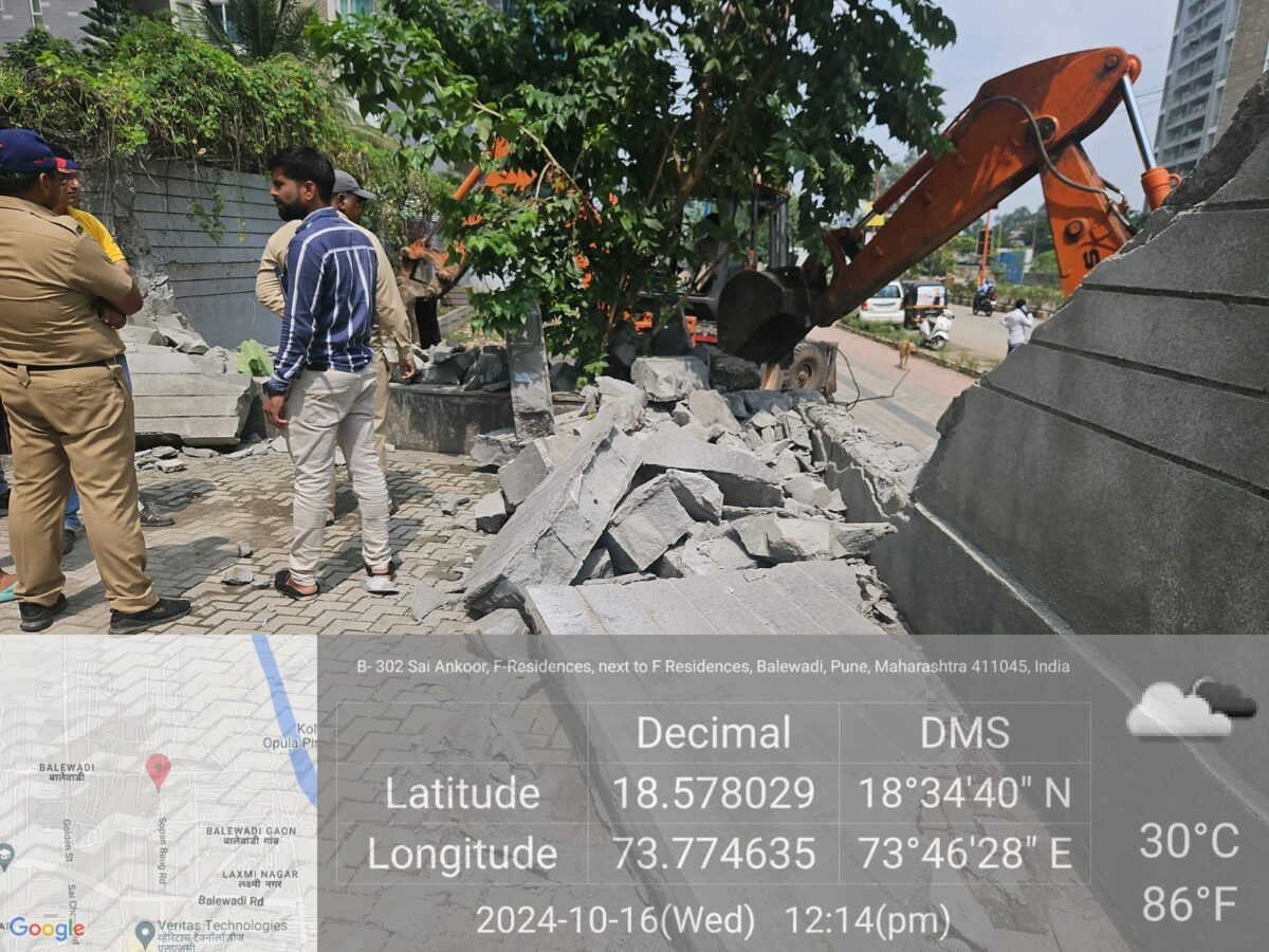 PMC Building Development Department | बालेवाडी दसरा चौकात अनधिकृत बांधकामावर कारवाई! | १५ हजार १५० चौ फूट क्षेत्र पाडले PMC Building Development Department | बालेवाडी दसरा चौकात अनधिकृत बांधकामावर कारवाई! | १५ हजार १५० चौ फूट क्षेत्र पाडले