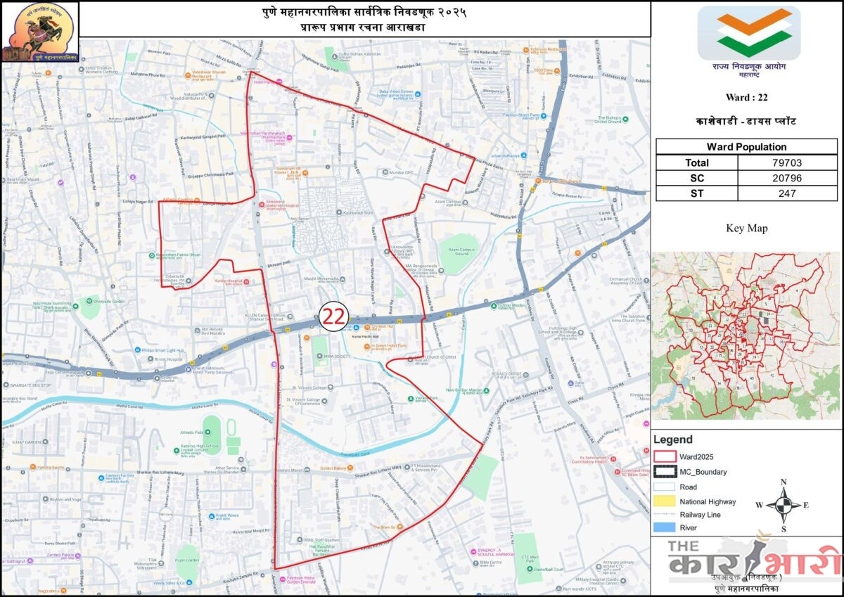 PMC Ward 22 – Kashewadi Dayas Plot | प्रभाग क्रमांक २२ – काशेवाडी – डायस प्लॉट | प्रभागाच्या हद्दी आणि रचना सविस्तर जाणून घ्या PMC Ward 22 – Kashewadi Dayas Plot | प्रभाग क्रमांक २२ – काशेवाडी – डायस प्लॉट | प्रभागाच्या हद्दी आणि रचना सविस्तर जाणून घ्या