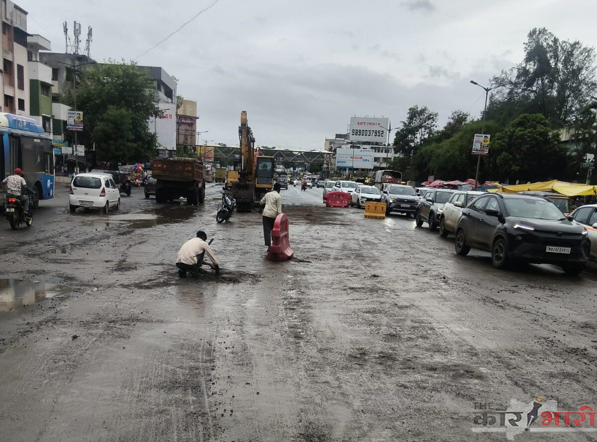  Vishrantwadi Phulenagar BRTS | पालखीच्या पार्श्वभूमीवर पहिल्या टप्प्यात ५०० मीटर बीआरटी हटवली | साठे बिस्कीट बस स्थानकासह लेन सेपरेटर काढले
